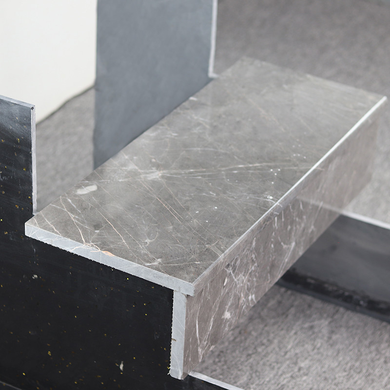 Natuurlijk Marmeren van de de Steenmuur van Tredestappen de Vloer Binnen Modern Ontwerp Grey Stair Slab