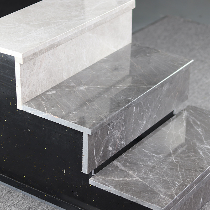 Natuurlijk Marmeren van de de Steenmuur van Tredestappen de Vloer Binnen Modern Ontwerp Grey Stair Slab