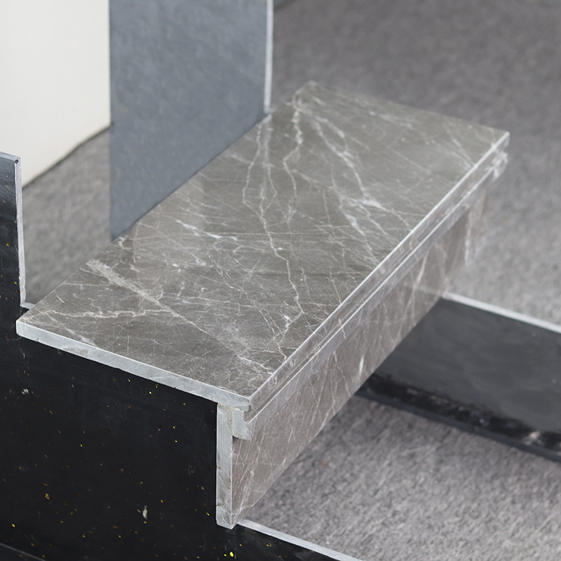 Grey Color Staircase Steps Floor-Tegels poetsten de Marmeren Tegels van Staptreden op