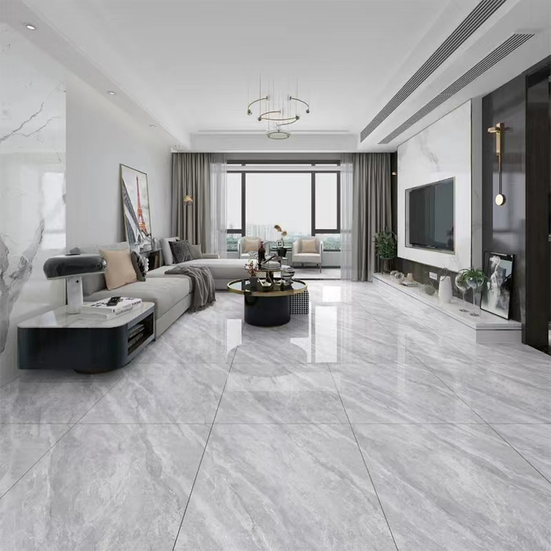 Hoge Glanzend van Gray Marble Polished Porcelain Tile voor Binnenlandse Woonkamerkeuken