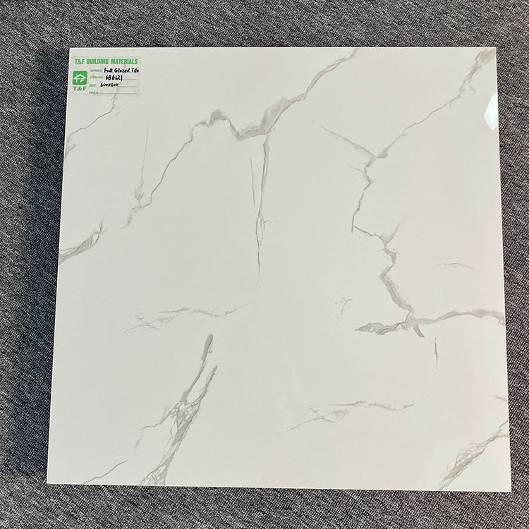 Het witte Marmer verglaasde het Porseleintegels 600X600 van de Tegels Ceramische Bevloering voor Vloer en Muur