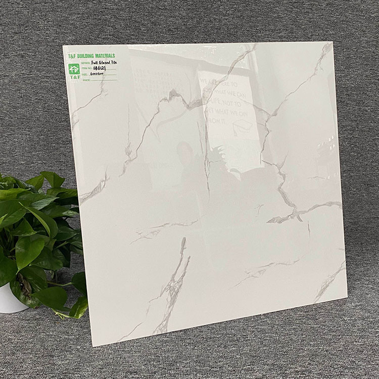 Het witte Marmer verglaasde het Porseleintegels 600X600 van de Tegels Ceramische Bevloering voor Vloer en Muur