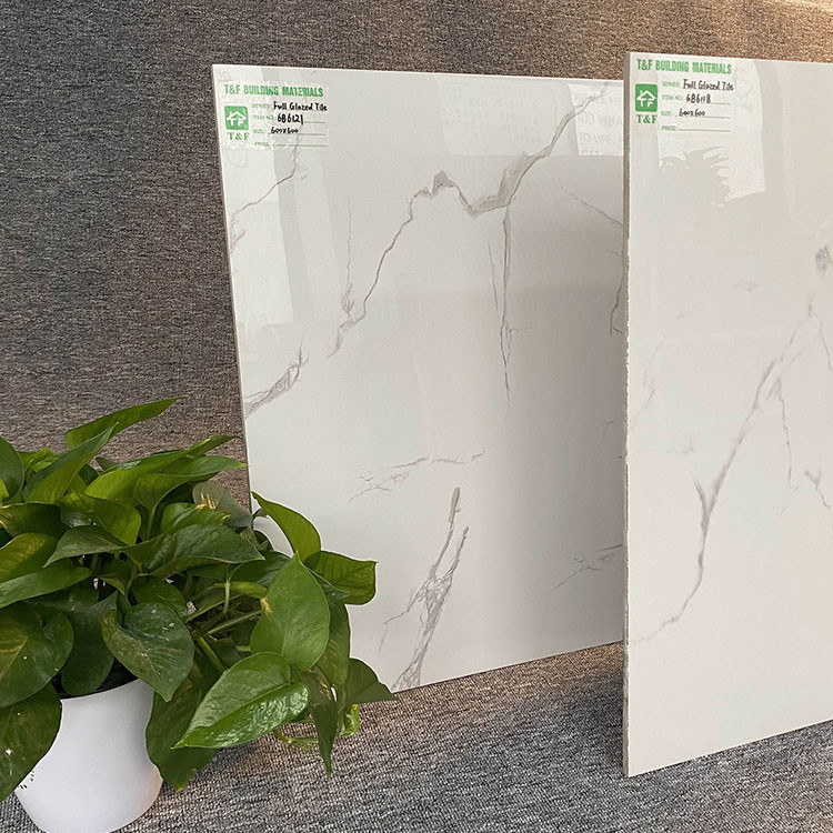 Het witte Marmer verglaasde het Porseleintegels 600X600 van de Tegels Ceramische Bevloering voor Vloer en Muur