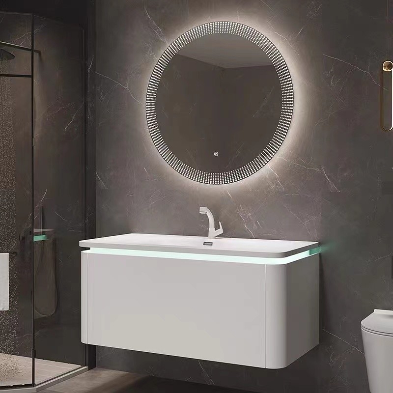 Van de de Badkamersijdelheid van het luxehotel het Moderne van het de Spiegelkabinet van de Gootsteenmuur Enige Hangende Type