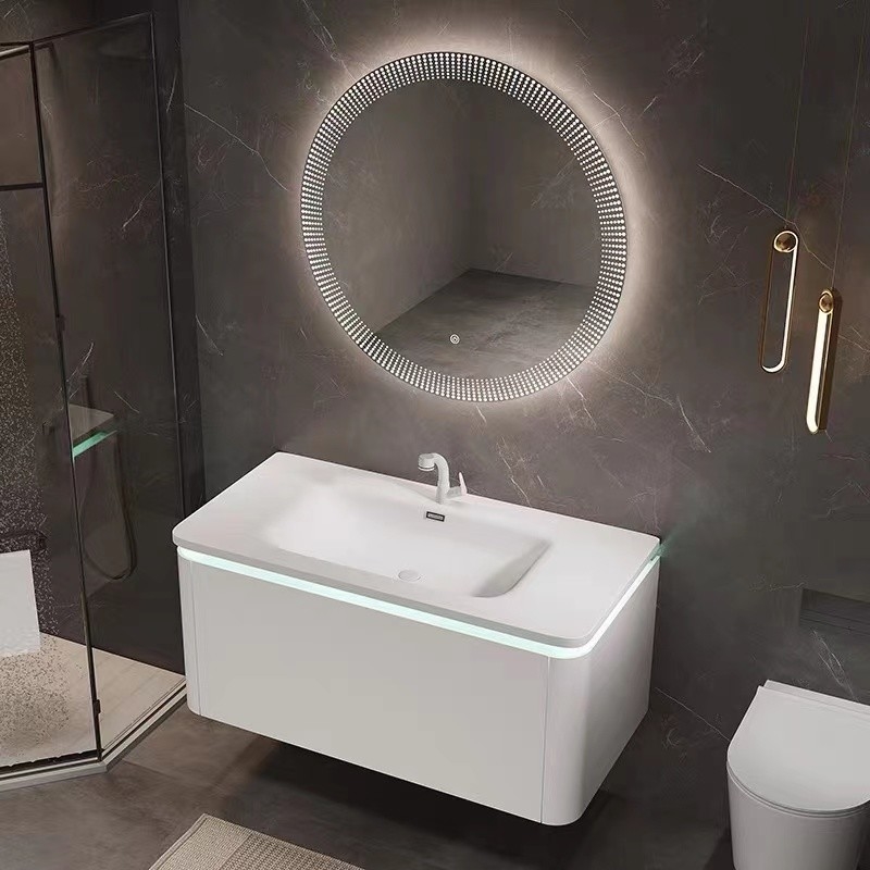 Van de de Badkamersijdelheid van het luxehotel het Moderne van het de Spiegelkabinet van de Gootsteenmuur Enige Hangende Type