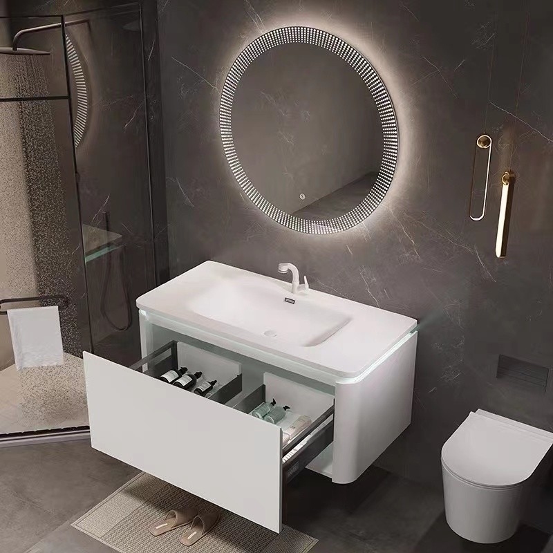 Van de de Badkamersijdelheid van het luxehotel het Moderne van het de Spiegelkabinet van de Gootsteenmuur Enige Hangende Type