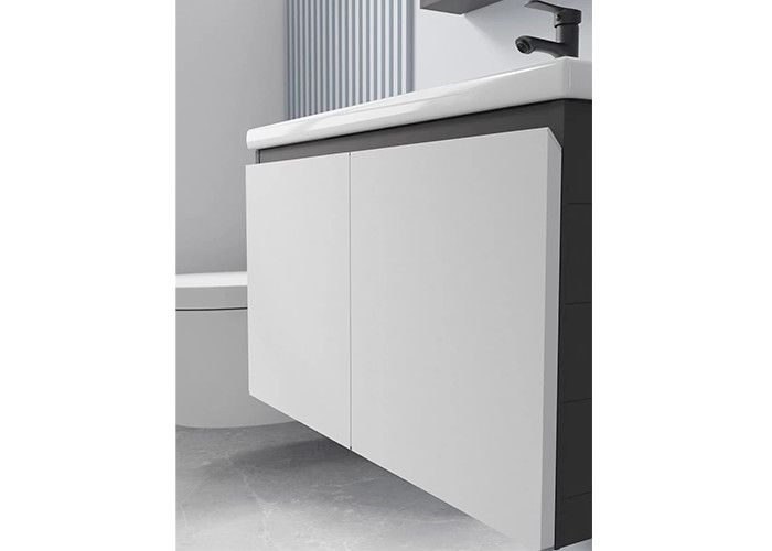Luxe het Drijven van de de Leveranciersspiegel van de Badkamersijdelheid van het Kabinets Moderne Matte White Wall Mounted Bathroom de Ijdelheidsreeks