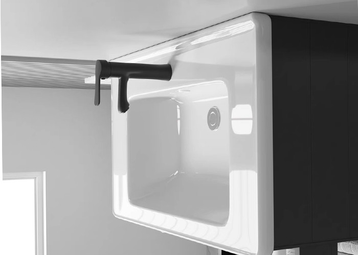 Luxe het Drijven van de de Leveranciersspiegel van de Badkamersijdelheid van het Kabinets Moderne Matte White Wall Mounted Bathroom de Ijdelheidsreeks