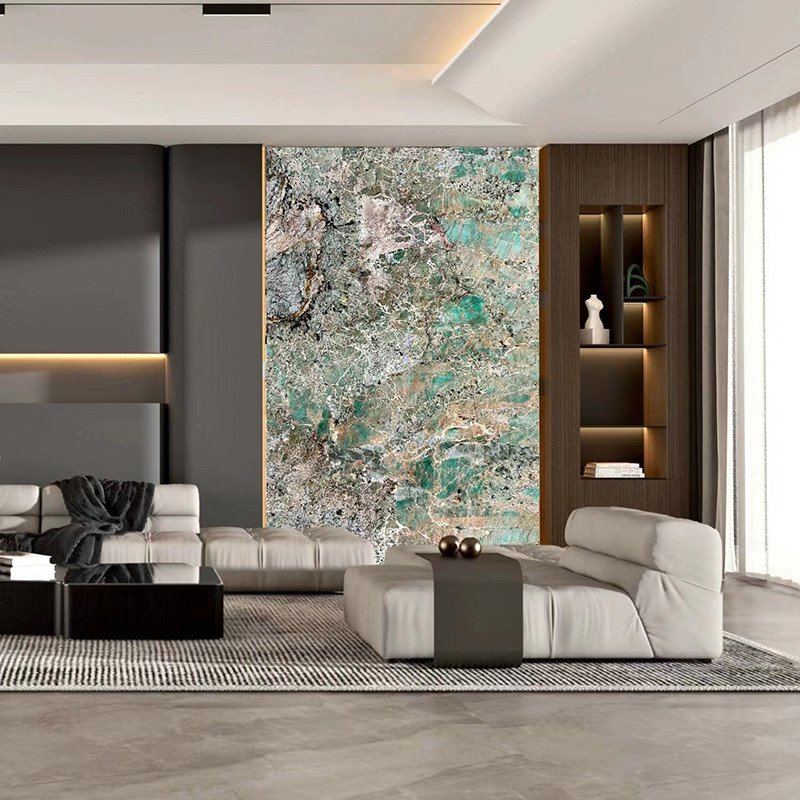 Natuursteen Opgepoetst Emerald Green Onyx Marble Slab voor Binnenlandse Muurdecoratie