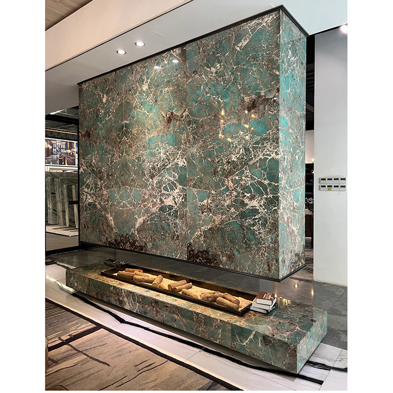 Natuursteen Opgepoetst Emerald Green Onyx Marble Slab voor Binnenlandse Muurdecoratie