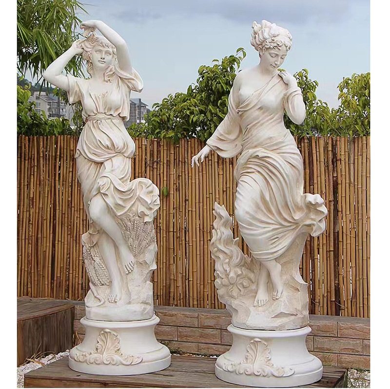 Openluchttuindecoratie Dame Levensgrote Marble Stone Sculpture