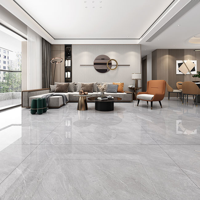 De hoge Glanzende Verglaasde Tegels Gray Color Natural Texture Porcelain betegelt 600*1200mm