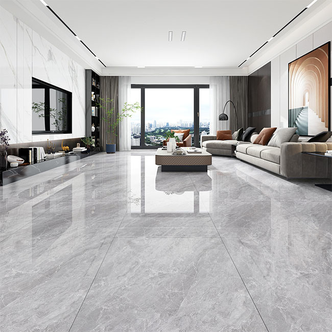 De hoge Glanzende Verglaasde Tegels Gray Color Natural Texture Porcelain betegelt 600*1200mm