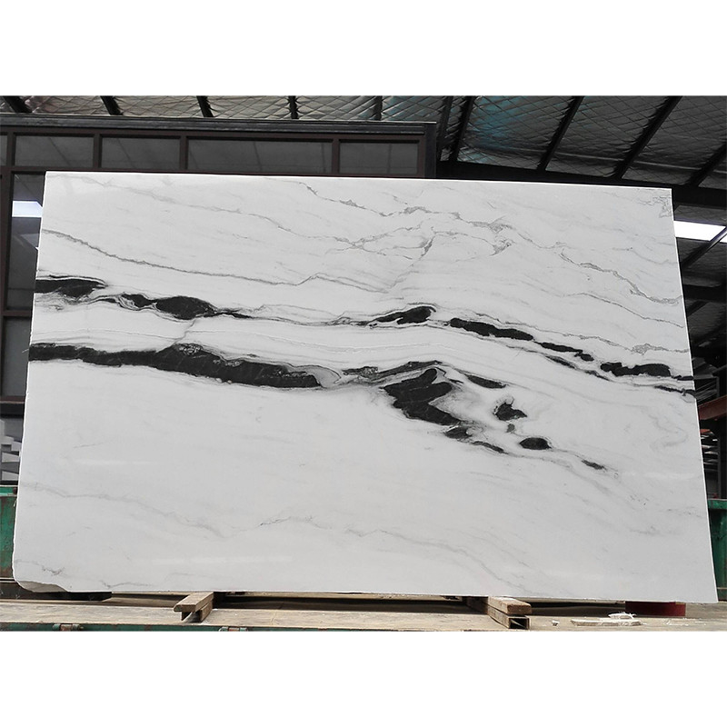 Zwarte Natuurlijke Marmeren de Steenplak van Aders Witte Marmeren Panda White Wall Flooring Stairs