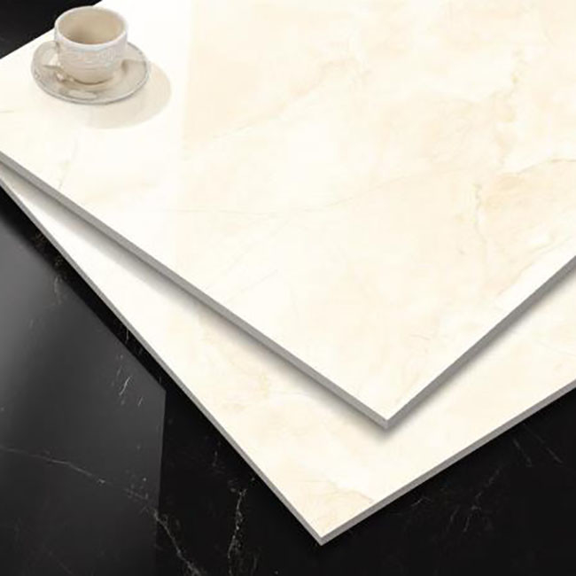 Het lichtgele Opgepoetste Verglaasde Marmer van de de Muurvloer van het Tegelsporselein betegelt Antislip 600*600mm