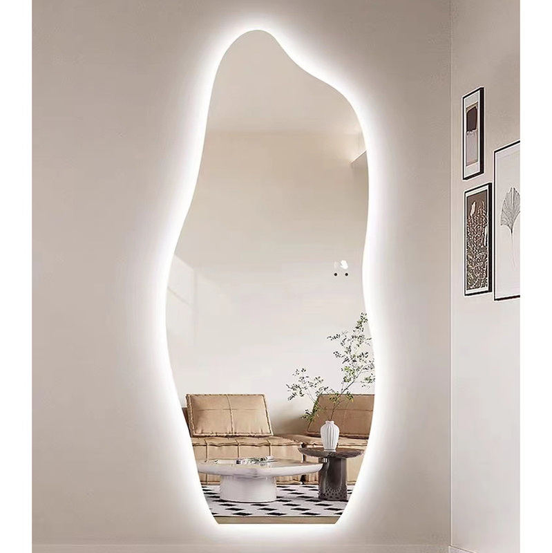 De onregelmatige Wolk Gevormde Spiegel van de de Spiegelsmart Geleide Muur van het Muur Hangende Decor voor Badkamers