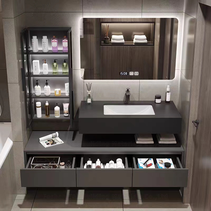 60cm de Eenheden van de Badkamersijdelheid met Gootsteen en Zijkabinetsmuur Hung Waterproof Bathroom Cabinet Set