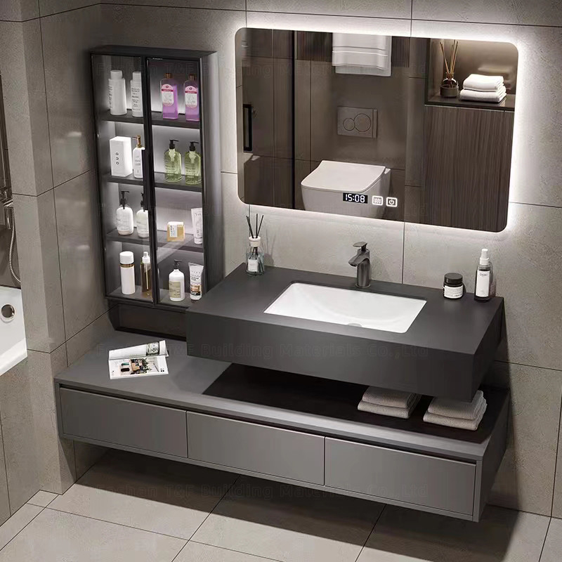 60cm de Eenheden van de Badkamersijdelheid met Gootsteen en Zijkabinetsmuur Hung Waterproof Bathroom Cabinet Set