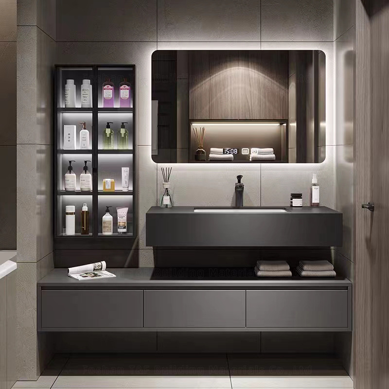 60cm de Eenheden van de Badkamersijdelheid met Gootsteen en Zijkabinetsmuur Hung Waterproof Bathroom Cabinet Set