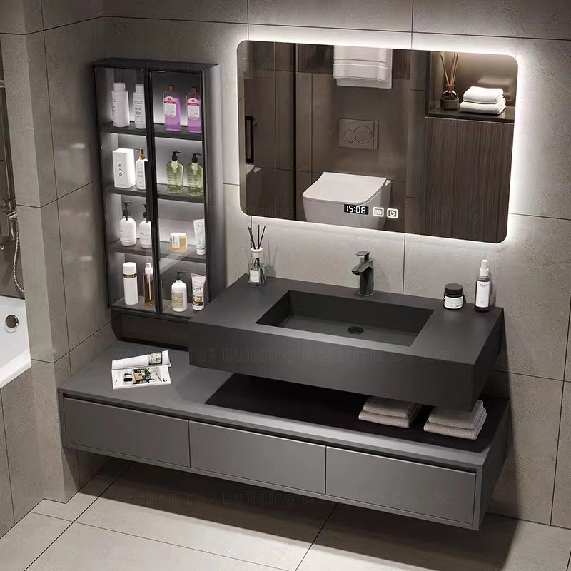 60cm de Eenheden van de Badkamersijdelheid met Gootsteen en Zijkabinetsmuur Hung Waterproof Bathroom Cabinet Set