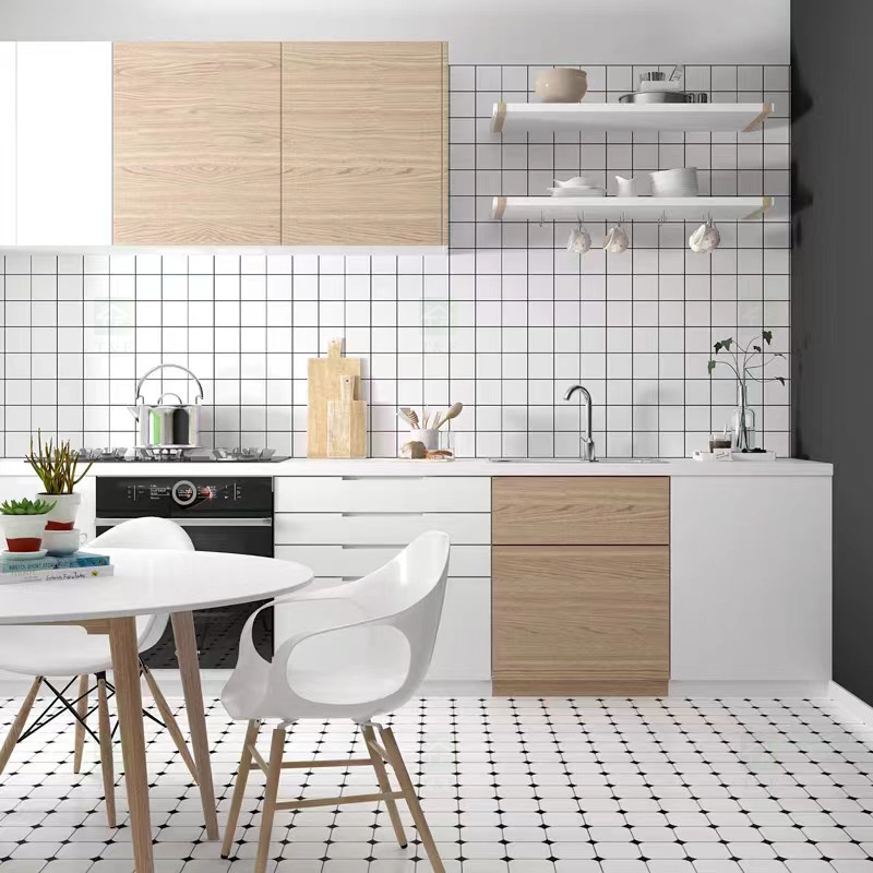 Noordse INS Tegels 300*300mm van het Stijl Zwarte Witte Verglaasde Porselein voor Vloer en Binnenlandse Muur