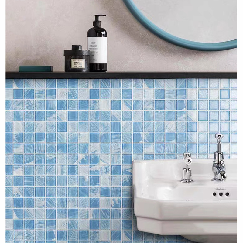 300x300mm Crystal Glass Mosaic Tile For van de de Badkamersmuur van de Balkonkeuken het Zwembadtegels