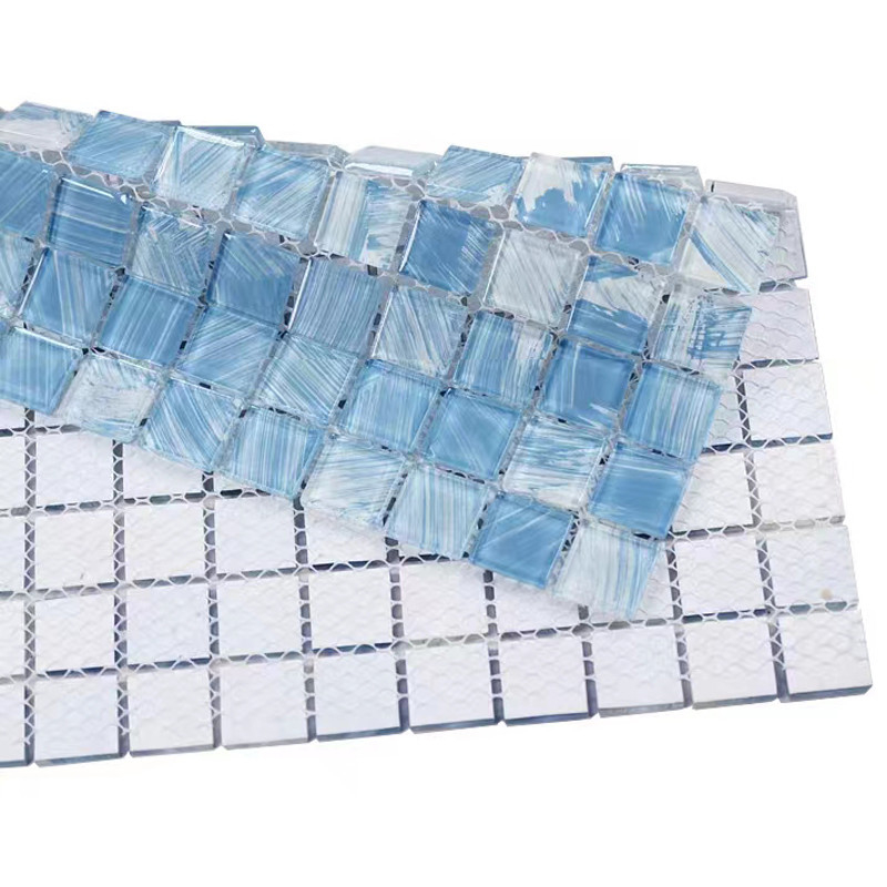 300x300mm Crystal Glass Mosaic Tile For van de de Badkamersmuur van de Balkonkeuken het Zwembadtegels
