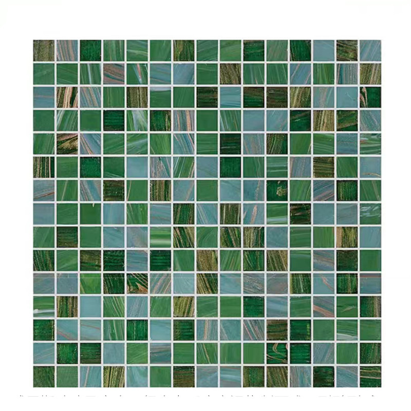 Klassieke Retro het Mozaïektegels van het Stijl Groene Glas met Gouden het Toilet van de Achtergrond lijnbadkamers Muurtegels