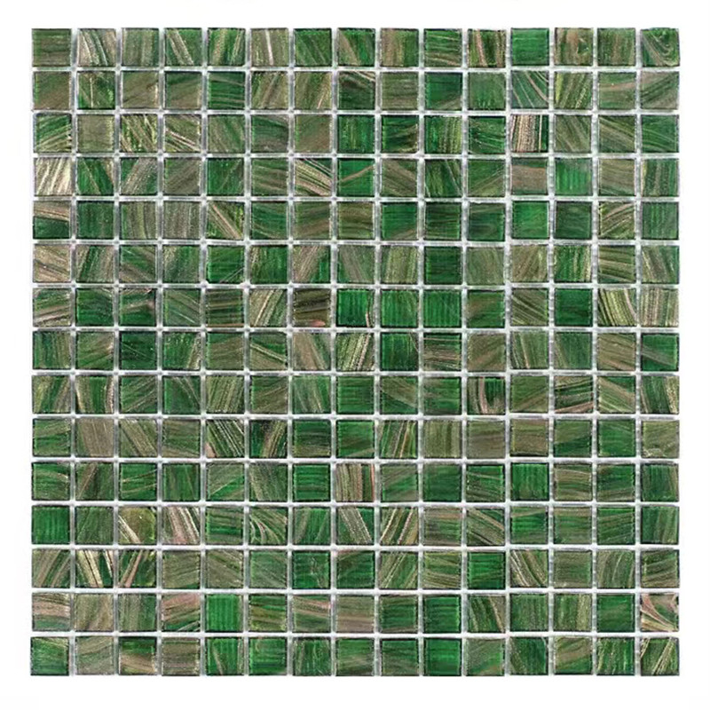 Klassieke Retro het Mozaïektegels van het Stijl Groene Glas met Gouden het Toilet van de Achtergrond lijnbadkamers Muurtegels