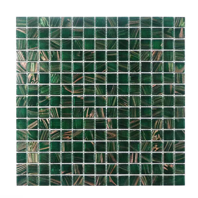 Klassieke Retro het Mozaïektegels van het Stijl Groene Glas met Gouden het Toilet van de Achtergrond lijnbadkamers Muurtegels