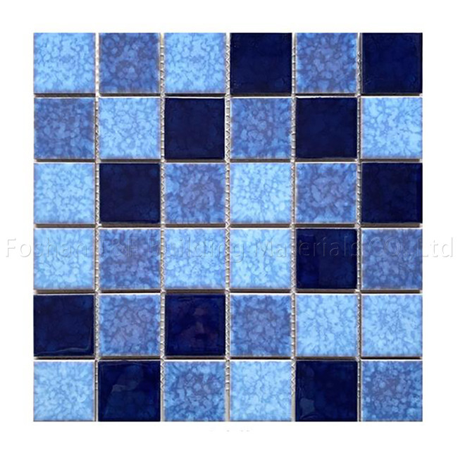 Het vierkante van de Tegel Binnenvissen van het Zwembadmozaïek van het de Pool Ceramische Openluchtlandschap Blauw van de de Muurgrond