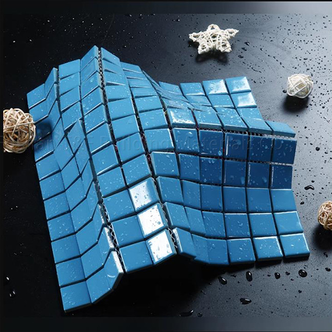 Het vierkante van de Tegel Binnenvissen van het Zwembadmozaïek van het de Pool Ceramische Openluchtlandschap Blauw van de de Muurgrond