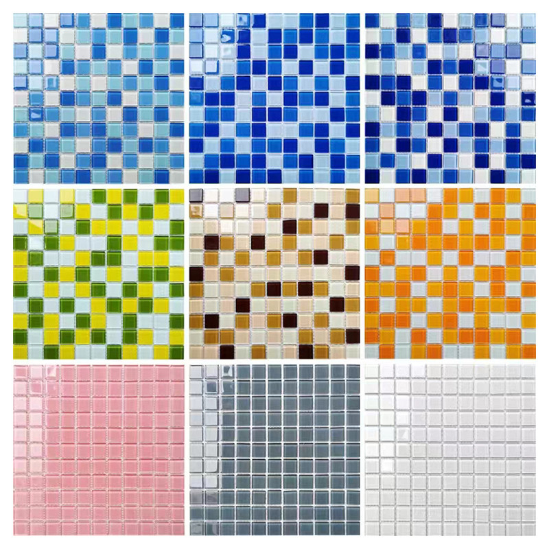 300x300mm Crystal Glass Mosaic Floor Wall Tegel voor de Keuken Backsplash van het Badkamers Zwembad