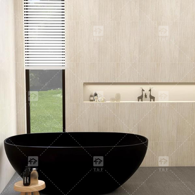 Grill Pull Trough Imitatie Hout Graan Keramische tegels Balkonvloer Luxe Textuur Achtergrond Muur