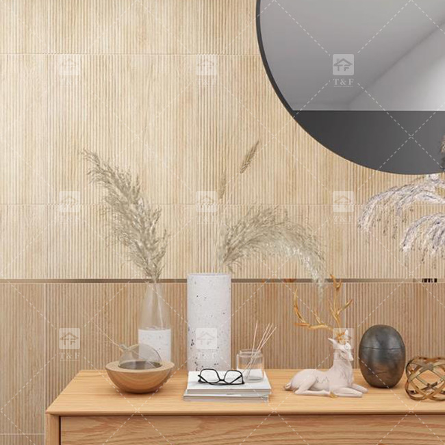 Grill Pull Trough Imitatie Hout Graan Keramische tegels Balkonvloer Luxe Textuur Achtergrond Muur