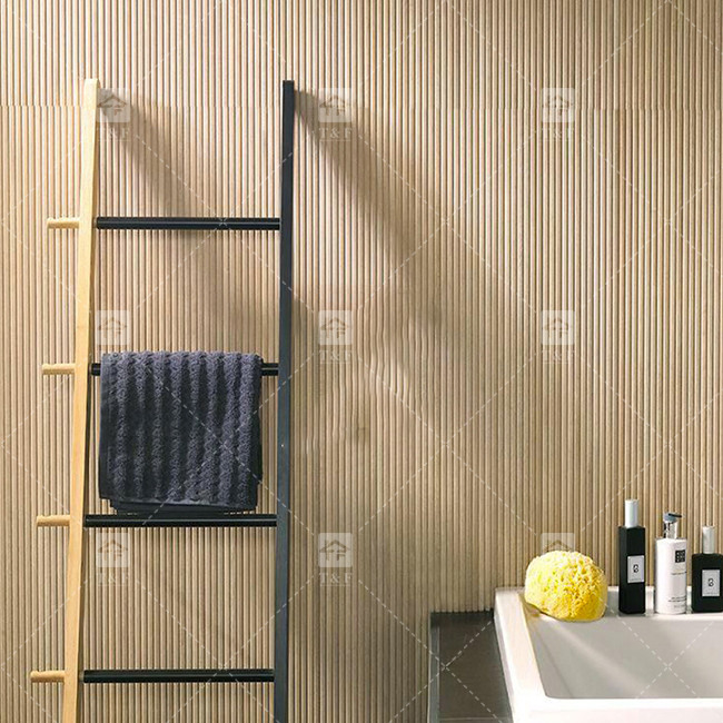 Grill Pull Trough Imitatie Hout Graan Keramische tegels Balkonvloer Luxe Textuur Achtergrond Muur