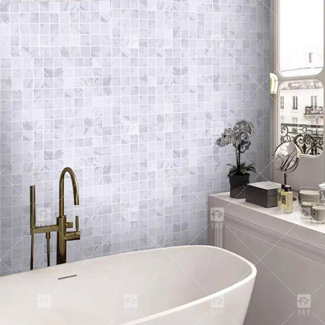 Classic Carrara Natural Marble Stone Mosaïek Porseleinen tegels voor vloer en muur