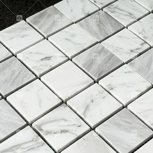 Classic Carrara Natural Marble Stone Mosaïek Porseleinen tegels voor vloer en muur