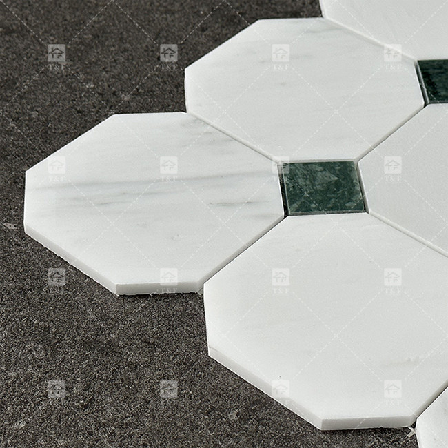 Classic Carrara Natural Marble Stone Mosaïek Porseleinen tegels voor vloer en muur