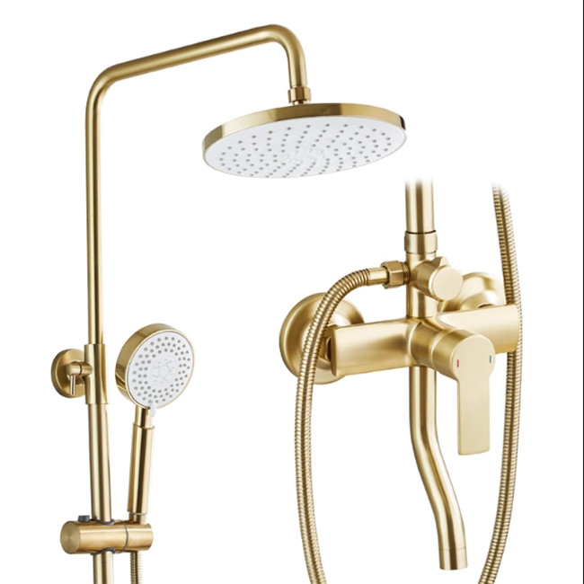 Nordic Light Luxe Douche Set Home Kraan Messing Gepoetste Goud Warm En Koud Onder Druk Doos