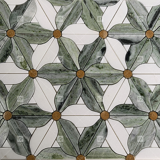 Natuursteen Marmer Mozaïek vloer wandtegel Bloemenpatroon Voor badkamer Mozaïektegel