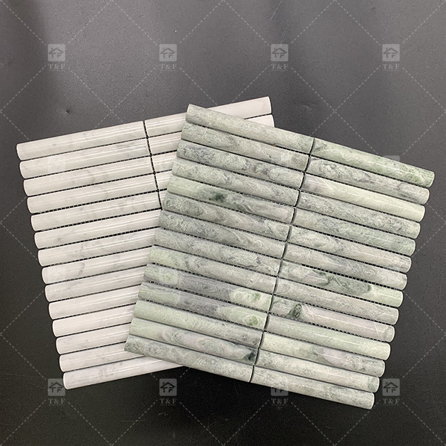 Marmeren patroon 3D boog lange strook mozaïek vloer wandtegel voor tv achtergrond Keuken Backsplash