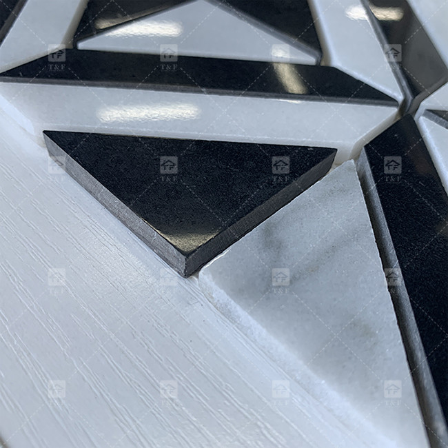 Zwarte en witte marmersteen mozaïektegel voor wand keuken Backsplash slijtvast
