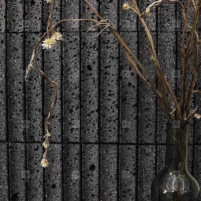 Zwarte kleur Curve Fluted Kalksteen Mosaïek Tile Decoratie Badkamer Backsplash Tile