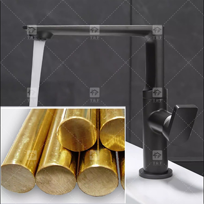 Gepoetste gouden wasbak kraan Warm en koud koper was handen en gezicht zwart shampoo tafel wasbak kraan draaiende