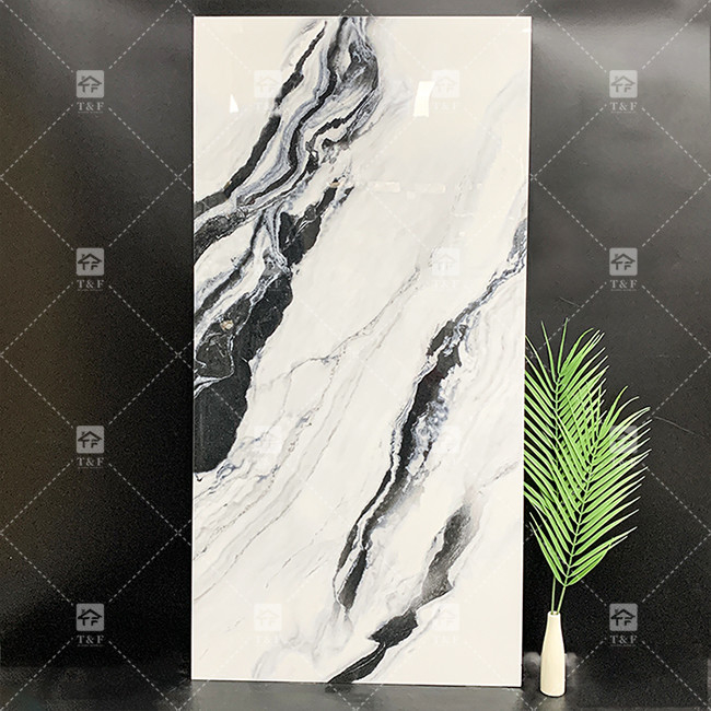 Panda Wit Marmer Look Porseleinen tegels 600x1200mm Slab voor woonkamer Wand Decor Luxe Steen voor winkels