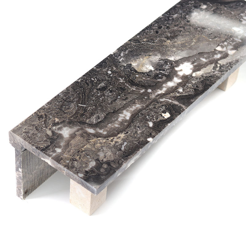 Marmeren Tredekeramische tegels, Glanzende Antisliptredetegels Donker Grey Color